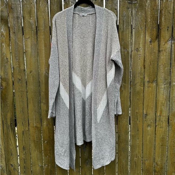 Maurices Chevron Colorblock Open Front Duster Cardigan Sz L - Picture 5 of 12
